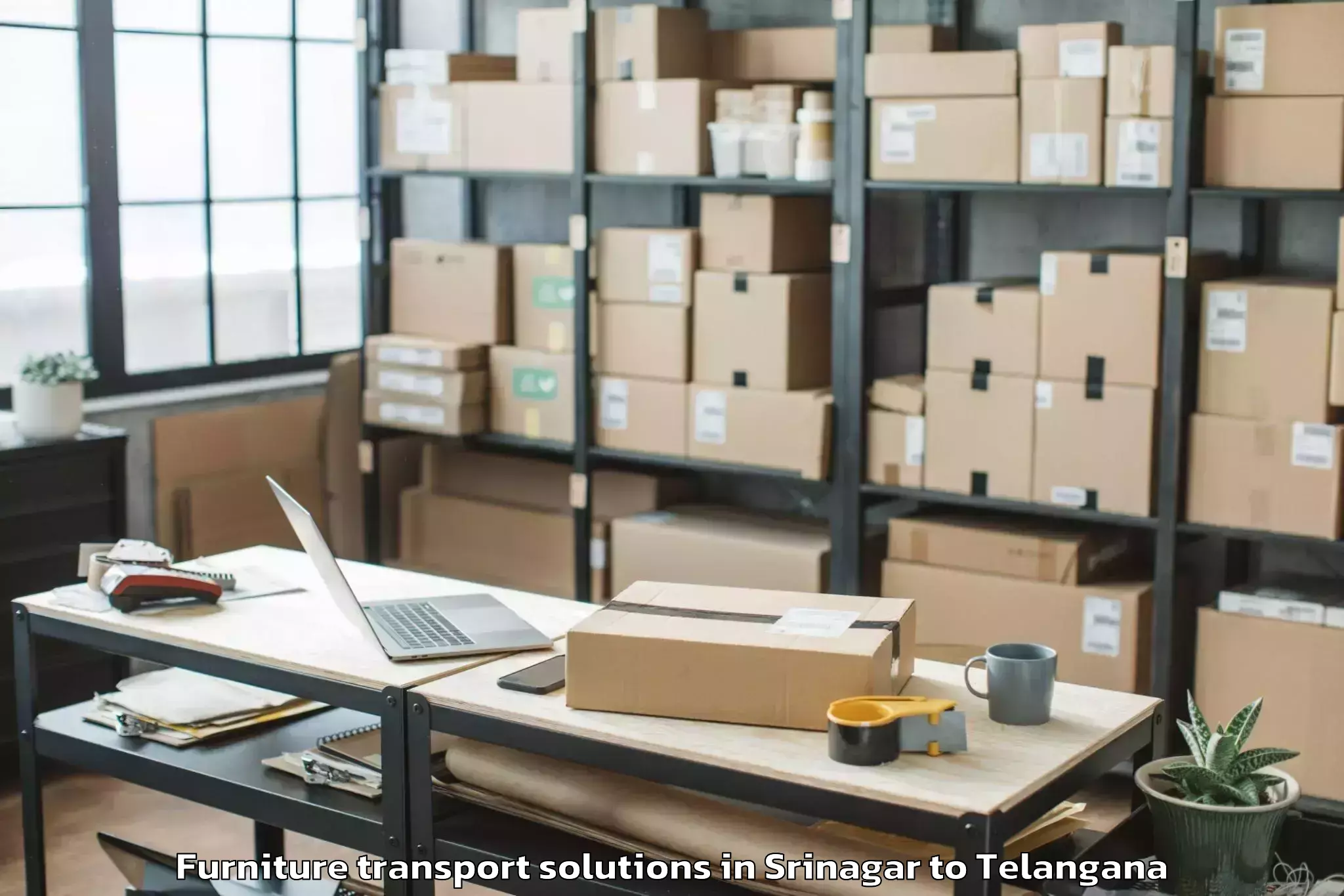 Affordable Srinagar to Tandur Furniture Transport Solutions